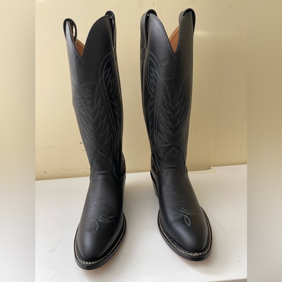 NWT Alberta Boot Black Cowhide Leather Western Cowboy Boots Women Size 9 US - Picture 2 of 8